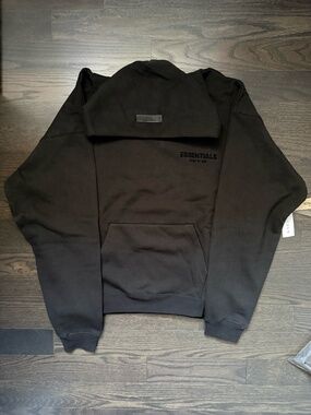 Fear Of God Essentials Hoodie SS22 Stretch Limo Black Size Large